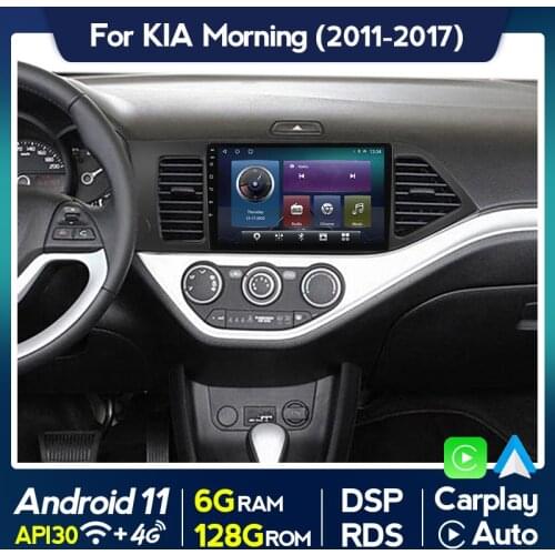 6G RAM 128G ROM Android11 Car Radio Multimedia Player For KIA Morning PICANTO 2011-2016 2017 GPS Navigaion IPS Split Screen WIFI