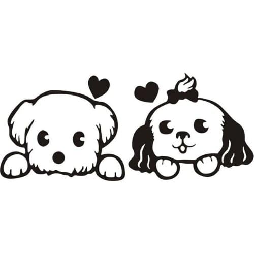 Cute Dog Car-Sticker Automobiles Motorcycles Window Bumper Laptop Vinyl Decal PVC Decorative Goods Cover Scratches Waterproof