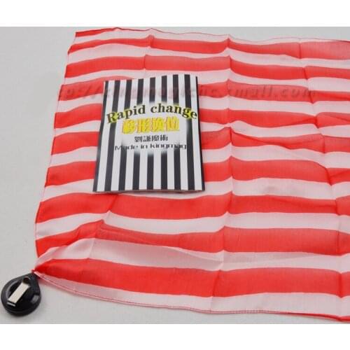 Free Shipping! Stripe Flip(45*45cm),Rapid Change Silk-Magic Trick, Fun Magic, Party Magic,close up,comedy