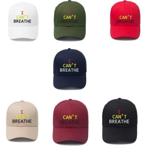 I Can't Breathe Letter Embroidery Baseball Hat Unisex Sun Protection Cap Sun Hat for Outdoor Casual Baseball Caps