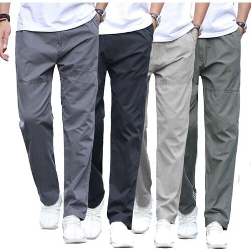 Summer New Mens Hiking Pants Trousers Plus Size Overalls Cotton Loose Straight Sports Long Pants Trekking Camping Mountain Pant