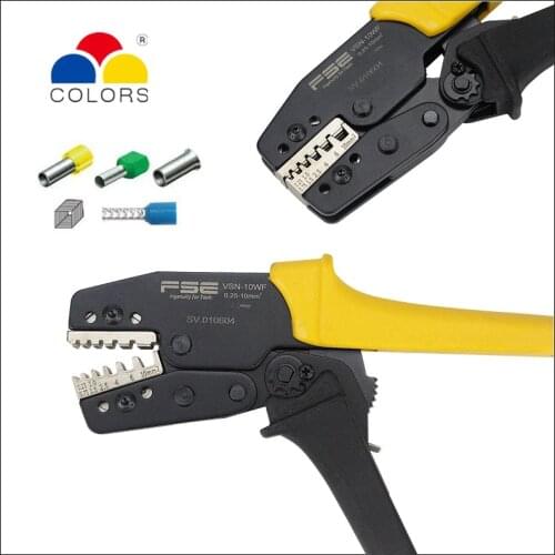 FASEN 0.25-10mm 23-7AWG High Quality Precision Wire Connector Crimp Pliers VE Tube Bootlace Terminal Tool VSN-10WF VSN 10WF