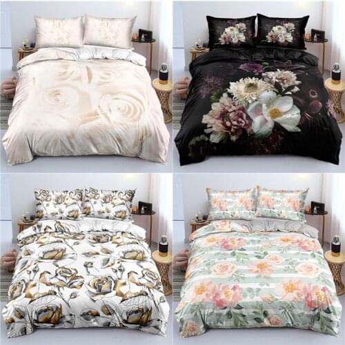 3D Flower-2 Duvet Cover Pillowcases 2-3pcs Single Twin Full Queen King Size Bedding Sets Home Textiles All Seasons Used