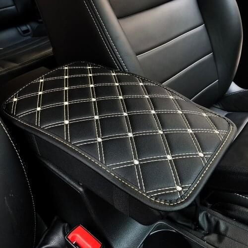 For vw Leather Car Armrest Mat for bmw Auto Armrests Storage Box Mats Cover for audi Arm rest Protector Waterproof for benz
