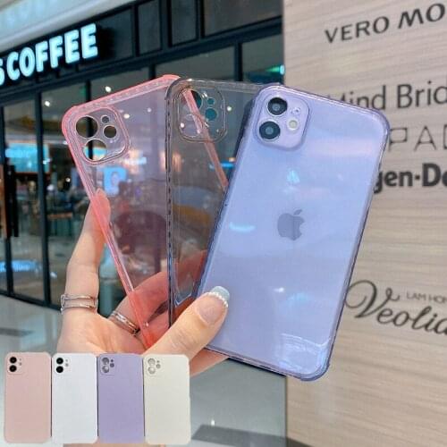 Fashion Clear Soft TPU Phone Cases For iPhone 8 7 Plus 11 12 Mini Pro Max Case for SE 2020 X Xs Max Xr Transparent Color Cover
