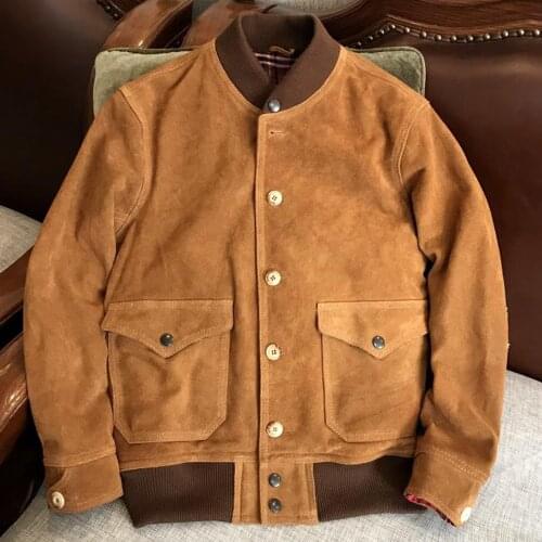 2022 Air Force Flight Mans Blazer Suede Jackets Bomber Coats Oversized Winter Cow Suede Leather Jackets For Men Clothing Brand