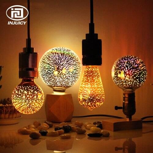 Edison Novelty 3D LED Colorful Fireworks Light Bulb Vintage Atmosphere Decorative Christmas Holiday E27 G80 G95 G125 light Bulb