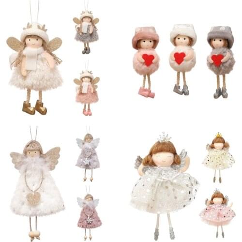 New Year Christmas Decorations for Home Xmas Plush Angel Doll Owl Hat Christmas Tree Home Decors 2021 Navidad Kerst Kids Gifts