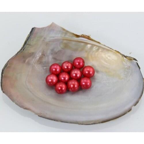 Wholesale Mixed Color Natural Pearl Loose Beads 7-8MM Round Glass Red Pearl Beads For Jewelry Making Craft DIY Necklace LR023