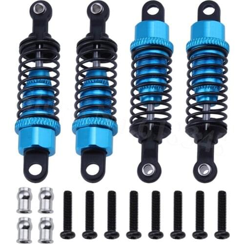 1 Pair 1/18 Upgrade Parts Aluminum Alloy Front & Rear Shock Absorber Dual Springs Damper For RC Crawler Accessories
