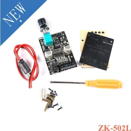 ZK-502L Mini Bluetooth 5.0 Digital Power Amplifier Board Module DC 5-24V Wireless Audio Stereo 50W*2 50W+50W AMP Amplificador