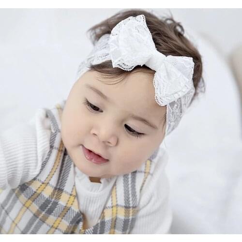 Baby Girls Head Bands Lace Infant Princess Headband Bowknot Newborn Spring Summer Hair Accessories Soft Toddler Headwrap