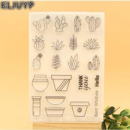 KLJUYP Succulent Plants Transparent Clear Silicone Stamp/Seal for DIY scrapbooking/photo album Decorative clear stamp sheets