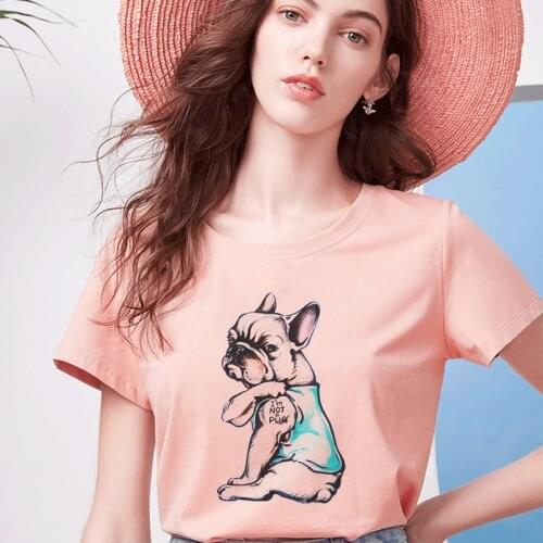 Strongman Pug Dog Poleras Mujer De Moda 2019 T Shirt For Women Casual White Tops Tshirt Women Harajuku Print T-shirt Streetwear