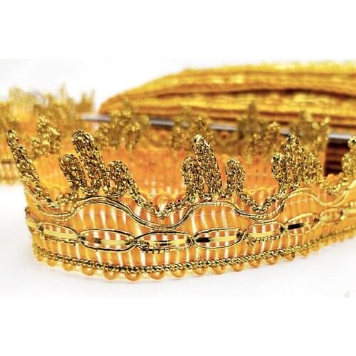 5 yards gold 3CM gold silk tiara lace wedding stage ethnic waist decoration apparel neckwear DIY handmade crafts accessories