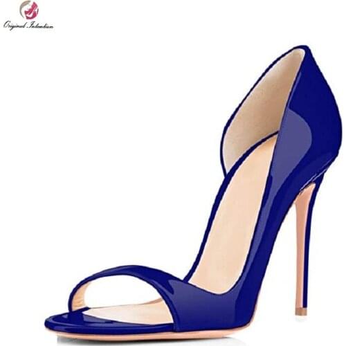Spring and Summer Sandals in Europe and The United States With a low Side Narrow Heel Peep toe Pure Color High Heel Size 35-45
