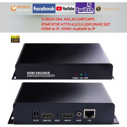 HDMI to IP H.265/H.264 video Encoder with HDMI Loopout by HTTP RTSP RTMP/RTMPS UDP SRT ONVIF