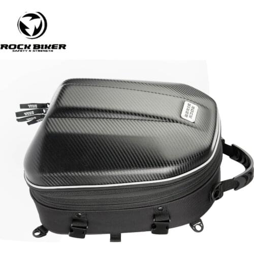 ROCKBIKER Motorcycle backpack waterproof EVA shell carbon fiber moto bag motocross rear seat bag large capacity mochila moto