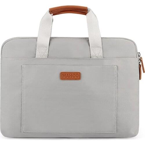 Women Fashion Waterproof Briefcase Simple Solid Color Handbag 14/15.6-inch Laptop Bag New Shoulder Bag For Female