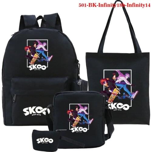 SK8 The Infinity Print Female Book Bag Backpack 5pcs/set Schoolbag School Bag Travel Pack Fashion Women Teenage Teenagers Bag