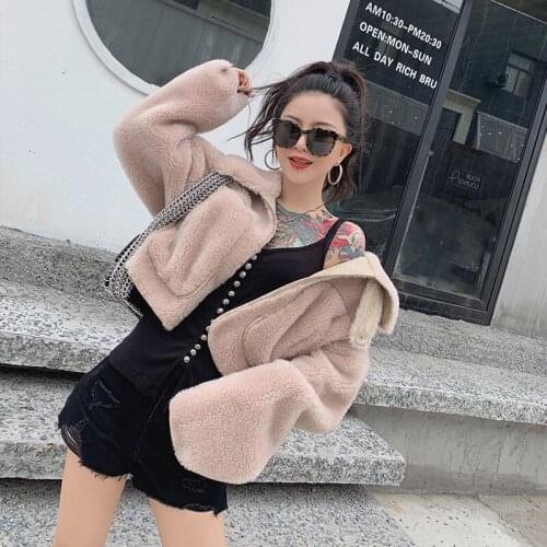 Coat Fur Real 2020 Autumn Winter Jacket Women 100% Real Wool Coat Female Cashmere Korean Jackets Chaqueta Mujer MY3619 s
