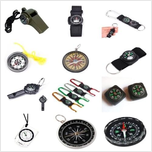 1PCS Key Chain Mini Compass Outdoor Camping Hiking Finding Way Hiker Navigator Utility Gear Survival Keychain Compass Tool