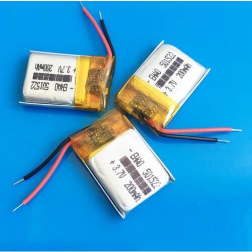 3 pcs Model 501522 3.7V 200mAh lipo rechargeable battery lithium polymer for MP3 bluetooth watch pen MID headset headphon
