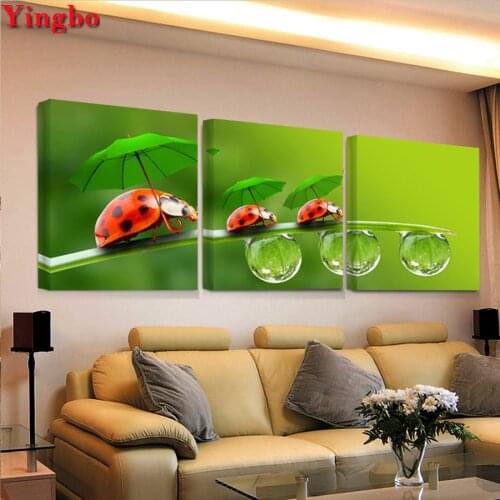 3 PCS Full Square/Round 5D Diy Diamond Embroidery insect Diamond Painting Cross Stitch Diamond Mazayka,Rhinestone Decoration