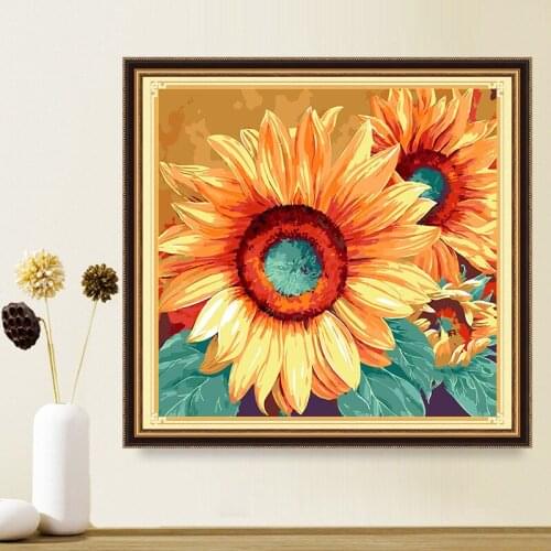 SNA Full Square Diamond embroidery sunflower DIY 3D Diamond painting Cross stitch Full Round Diamond mosaic color animals