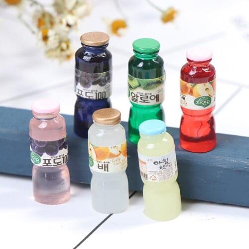 4/5/6pcs 1:12 Scale Miniature Dollhouse Drink Bottle Mini Food Play Doll House Children Kitchen Toys