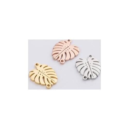 5pcs Stainless Steel Decoration Pendant Connectors Bohemia Handmade Charm leaf Accessories DIY Earrings Jewelry Making