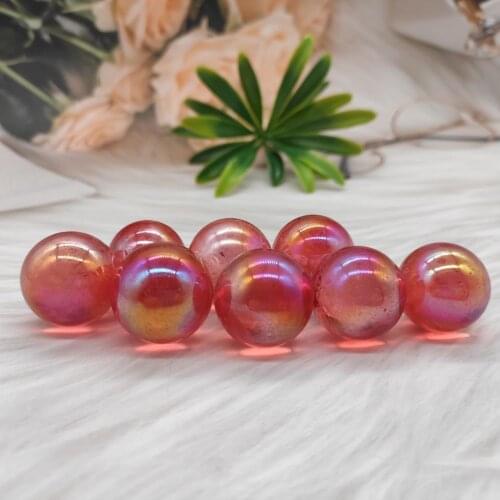 5pcs Natural crystal quartz rare and beautiful pink halo titanium quartz ball crystal ball mineral healing specimen halo