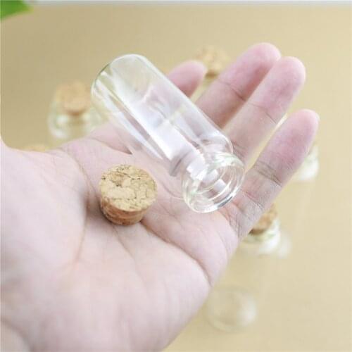 50pcs/lot 30*70mm 30ml DIY Mini Wishing Glass Bottles Cork Crafts Jars Cork Stopper Transparent Empty Glass Bottles