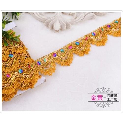 9yards Gold Silver Red Blue Red Yellow Lace ribbon Clothes Clothing Curtain Accessories Weaving diy Decorative Lace Trimming 3cm