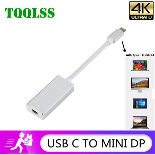 USB-C USB 3.1 to mini DP Display Port Converter Cable Hub 10Gbps 4K 30HZ 1080P 30HZ Video AV Cord Adapter for Macbook Air 12