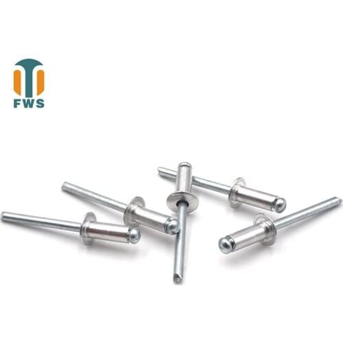 50 PCS M4.8 DIN EN ISO 15979 GB /T 12618.2 Aluminum Open End Blind Rivets With Protruding Head For Furniture Airplane