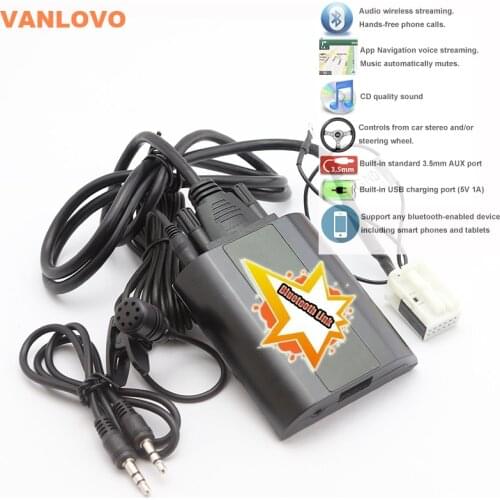 Bluetooth Link Car Kit with Aux-in Interface & USB Charger for Audi Concert II+ Chorus II+ Symphony II+ RNS-E