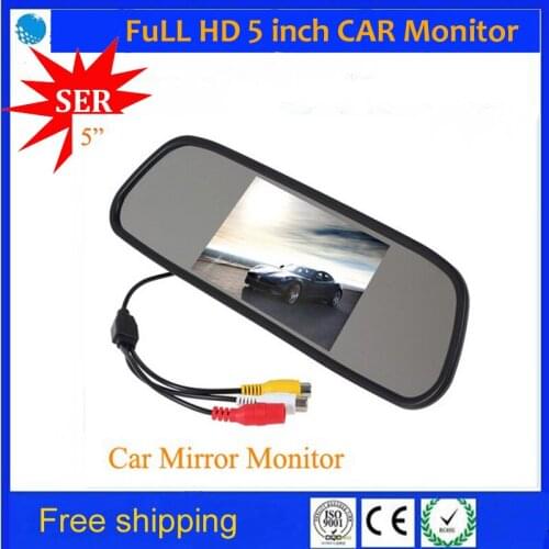 Free Shipping 5" Inch TFT LCD Rearview DVD Mirror Monitor for Car CCD Cameras Factory Promotion