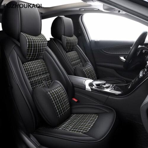 Leather & Flax car seat cover For mitsubishi pajero 4 sport outlander 3 xl lancer 9 10 grandis ASX colt l200 accessories auto
