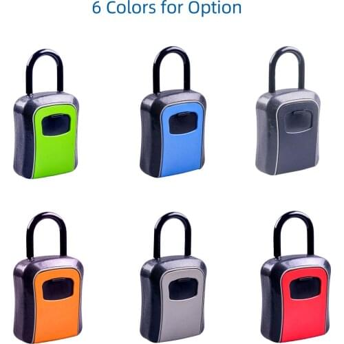 Key Storage Lock Box with Dust Cover Aluminum Alloy 4-Digit Combination Padlock Case Lockbox Key Safe Box Portable Storage