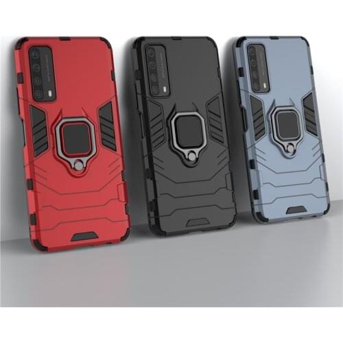 For Huawei P Smart 2021 Case Car Holder Magnetic Ring Armor Bracket Phone Cover For Huawei PSmart2021 Shockproof Bumper Shell