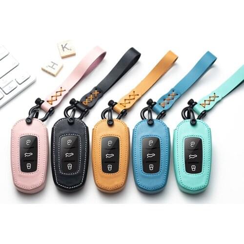 Leather Car Key Case Cover for Geely Atlas Boyue NL3 EX7 Emgrand X7 EmgrarandX7 SUV GT GC9 Borui Car Key Case Keychain