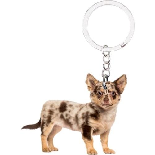 Chihuahua Dog Animal Keychain Car for keys NOT 3D kawaii charms purse womens llaveros Pet christmas friends Gift luxury