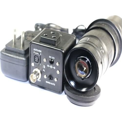 800TVL 1/3" Digital microscope Industrial Camera BNC Video Output Standard C Interface +130X OR 180X C-Mount lens
