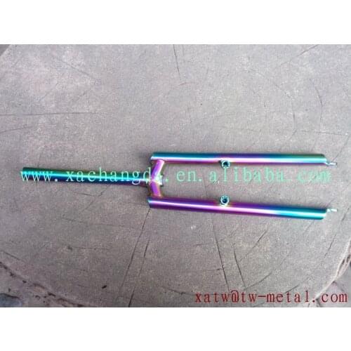 Colorful titanium mtb bike fork rainbow