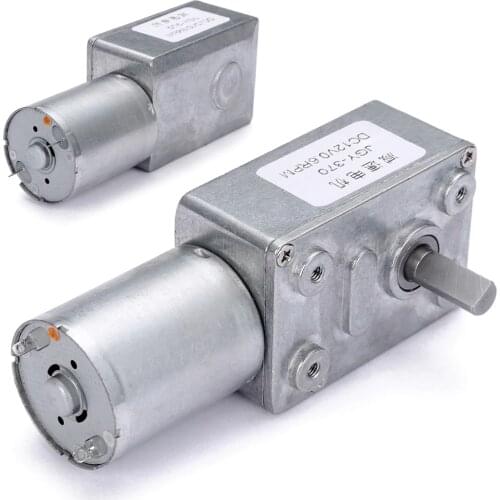 DC 12V High Torque Turbo Worm Geared Motor 0.6RPM/Min Electric Gear DC Motor GW370 Low Speed Self-lock Motors Mayitr