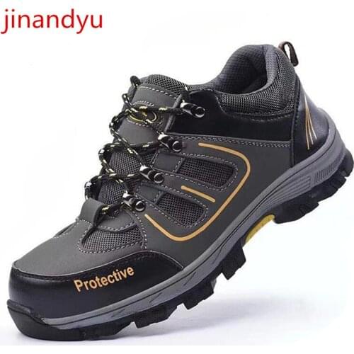 Breathable Light Safety Shoes Men Puncture-Proof Work Sneakers Male Indestructible Footwear Work Boots Steel Toe Shoes New