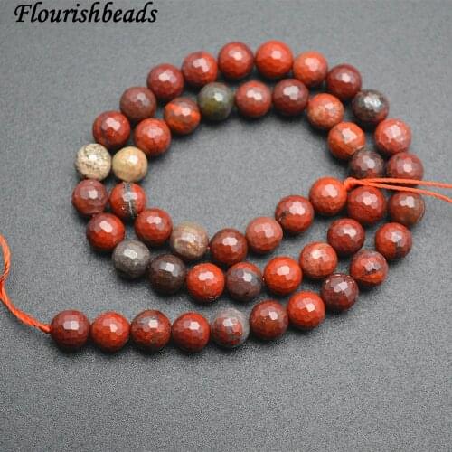 Faceted Red Apple JasperStone Round Loose Beads 6mm 8mm 10mm Wholesale Jewelry Supplies