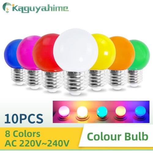 K-RU 10pcs/lot Colorful E27 Led Bulb Globe Lamp 3W 220V E27 Lampada SMD2835 RGB G45 Led Spotlight Red Green Blue Bomlillas