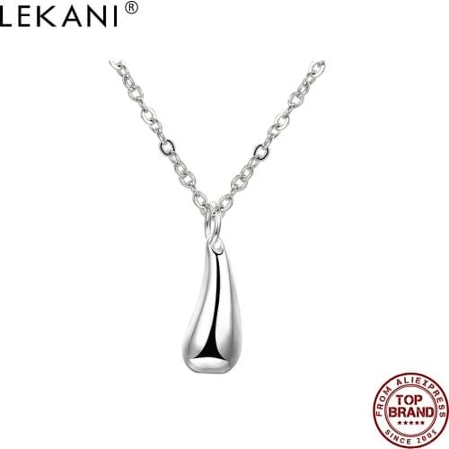 LEKANI Water Drop Fashion Unisex Pendant Necklaces For Women And Men Simple White Necklace Birthday Gift Jewelry Give Friend